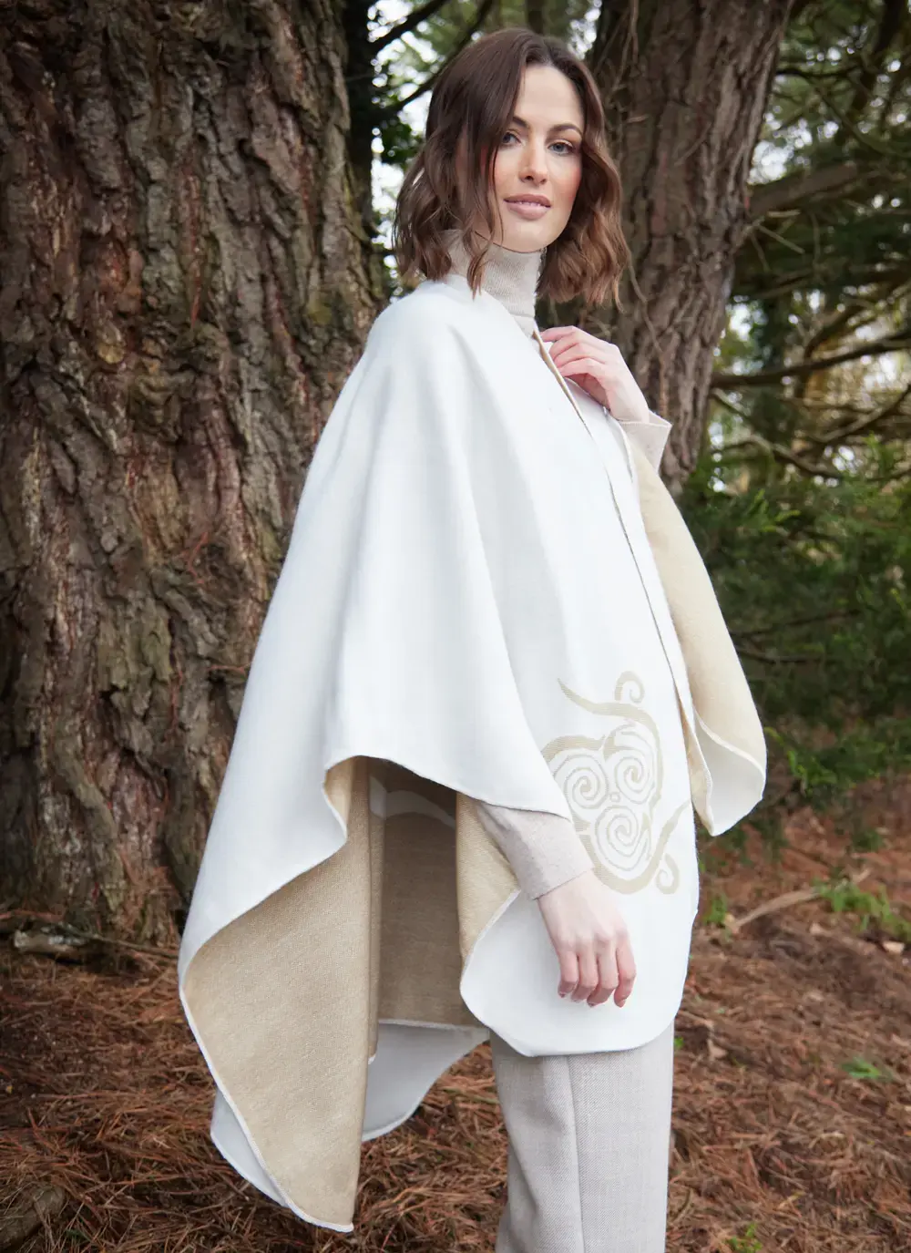 Reversible Celtic Wrap in Coffee Cream